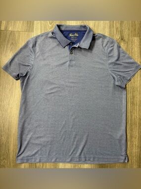 Tasso Elba Men's Heathered Blue Polo XL